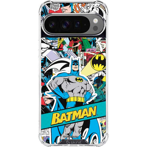 DC Comics Batman Vintage Pose Collage Art Google Pixel 10 Pro XL Clear Case